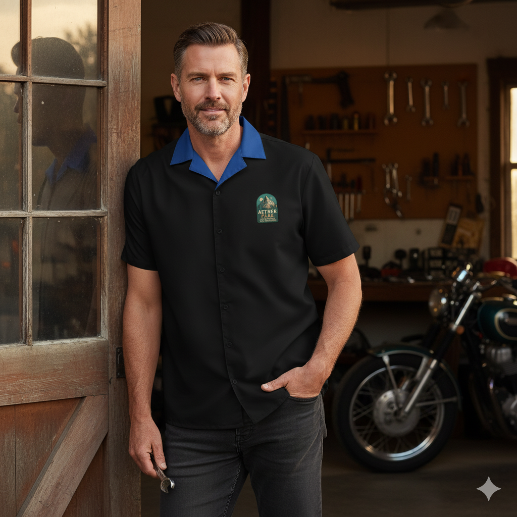 Aether Peak - Blue Collar - Black Shirt