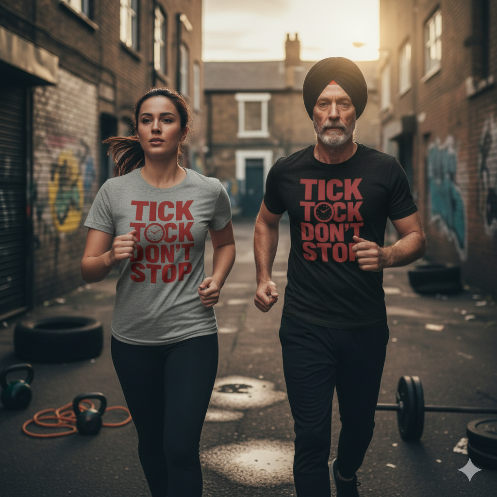 Aether Peak - Tick Tock Don’t Stop - Triblend Tee - Blood Red Text