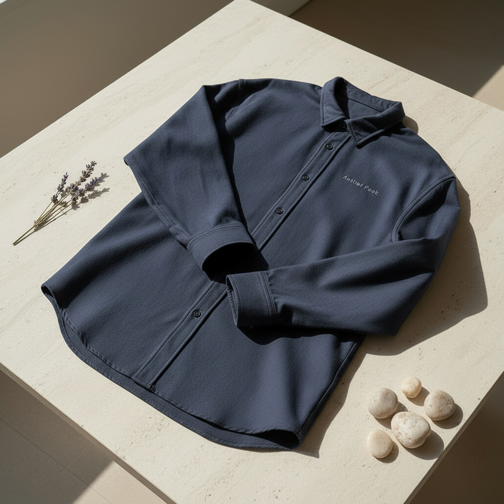 Aether Peak | The Zenith Organic Cotton Twill Overshirt | French Navy