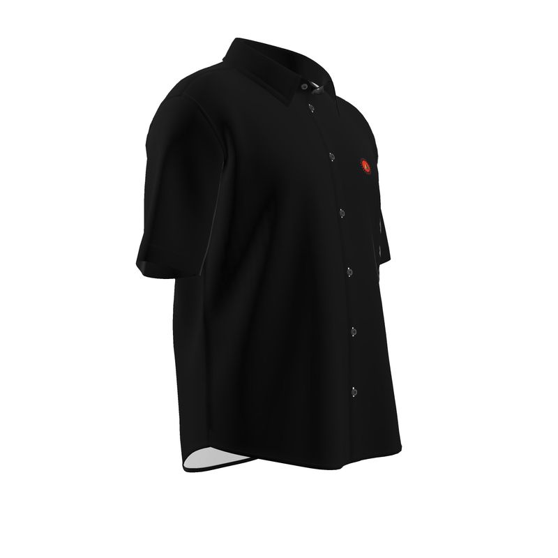 Aether Peak | Sunburst Organic Cotton Short Sleeve Shirt | Black