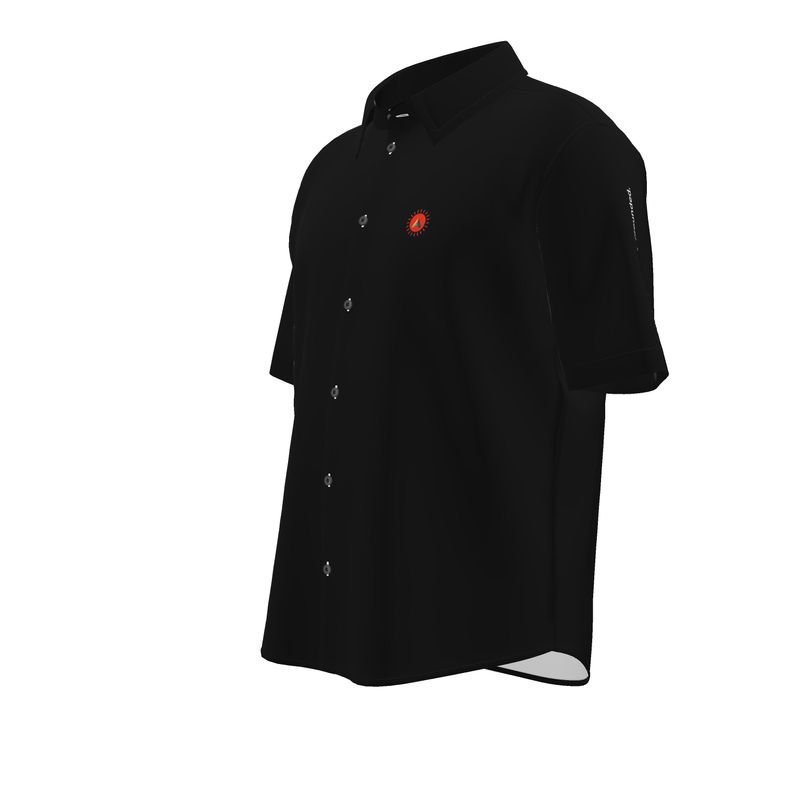 Aether Peak | Sunburst Organic Cotton Short Sleeve Shirt | Black