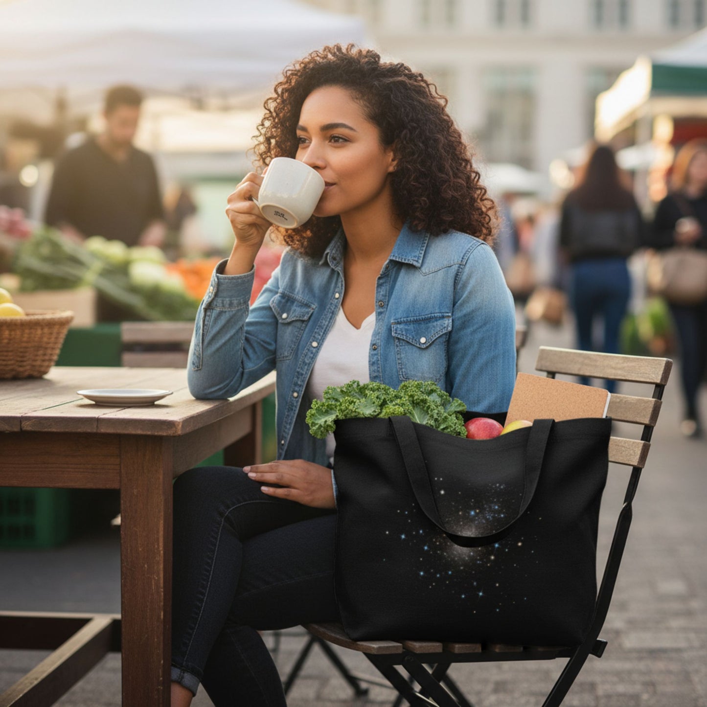 Aether Peak | Starry Sky Large Organic Tote Bag