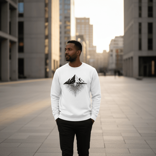 Aether Peak | The Roots Essential Organic Sweatshirt (White)Eco-Cotton Sweatshirt