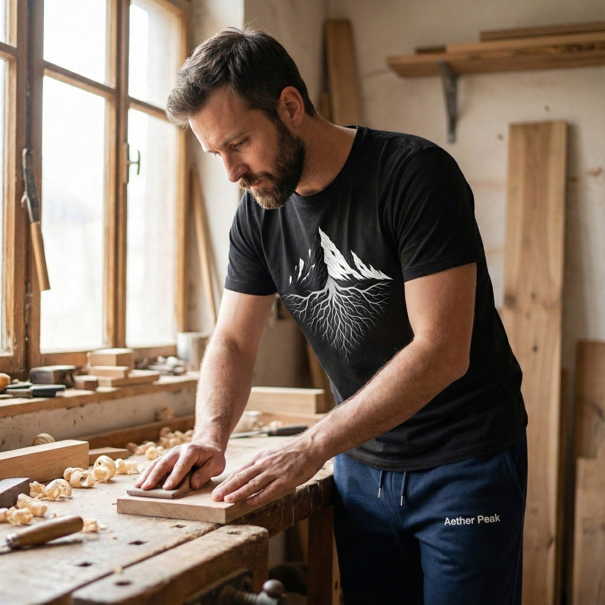 Aether Peak | The Roots Organic Cotton T-Shirt (Dark)