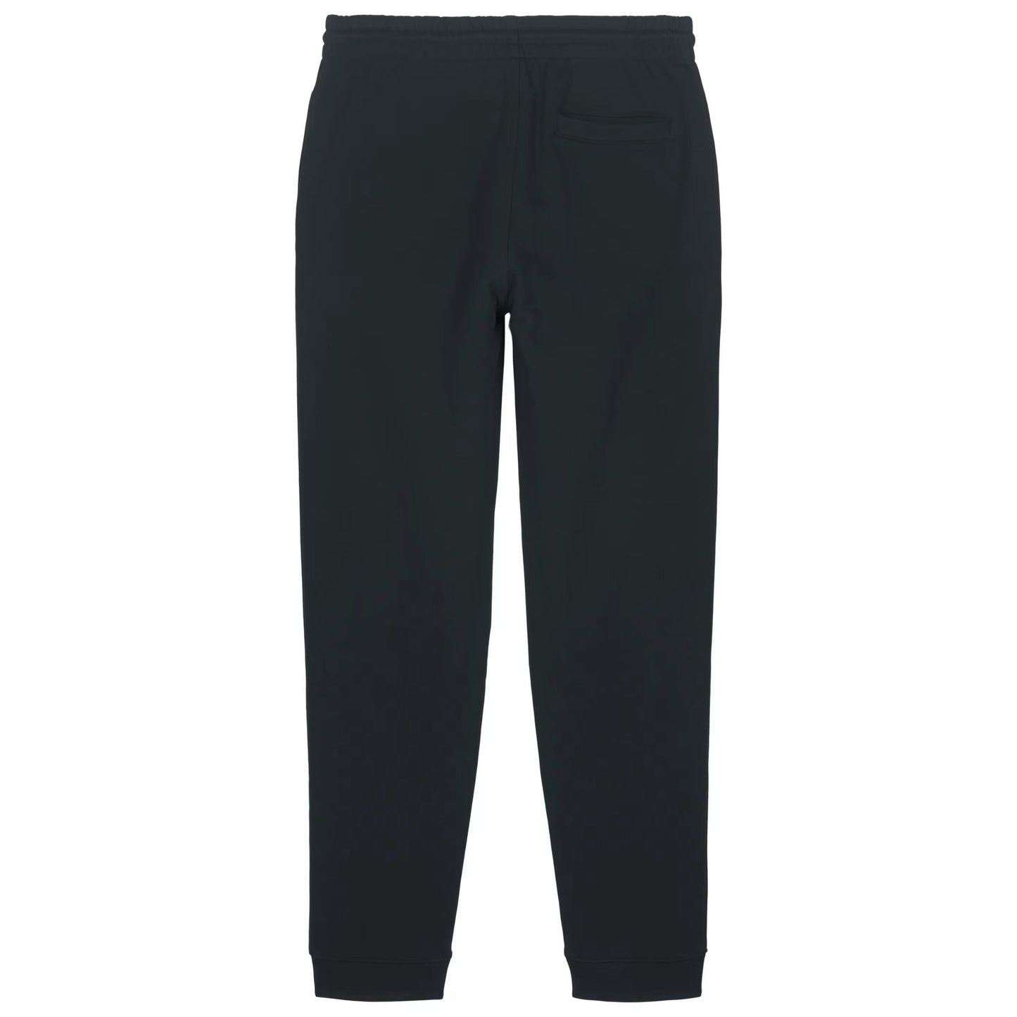 Black Aether Peak joggers, back view on a white background.