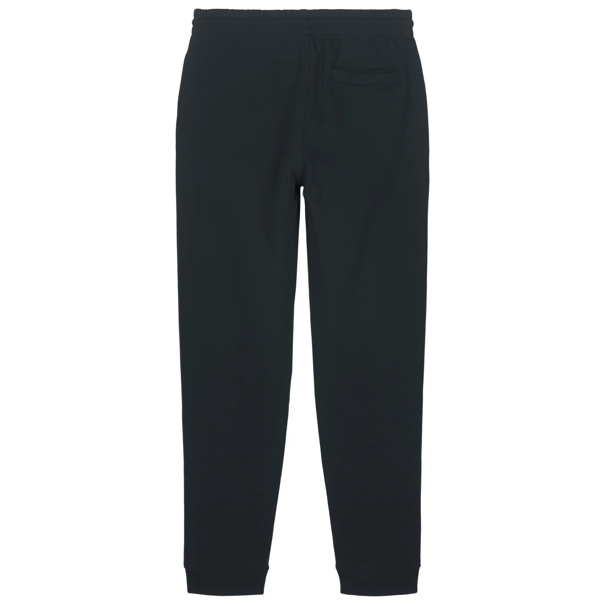 Black Aether Peak joggers, back view on a white background.