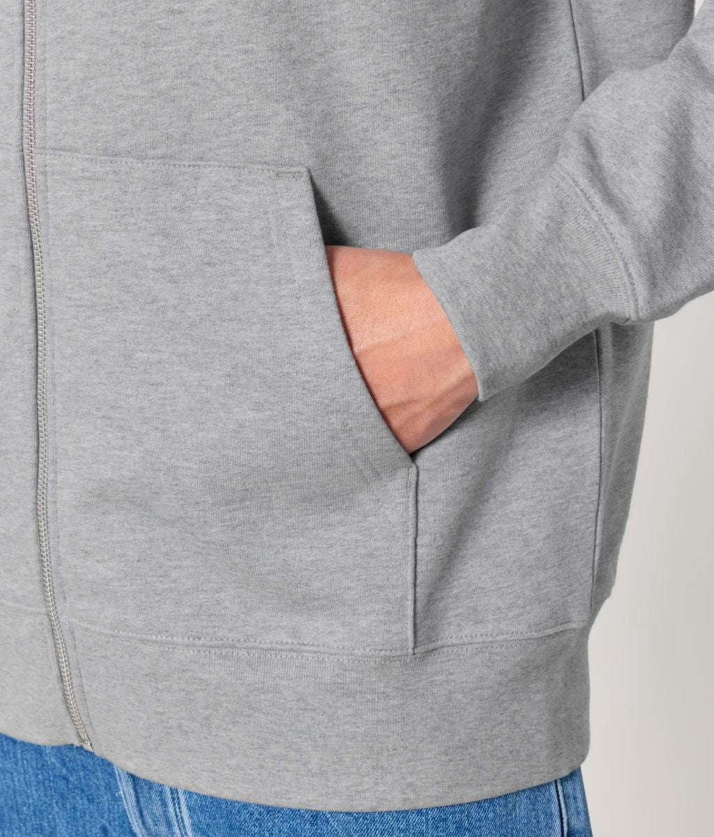 Aether Peak | The Zenith Organic Zipped Hoodie (Heather Grey)