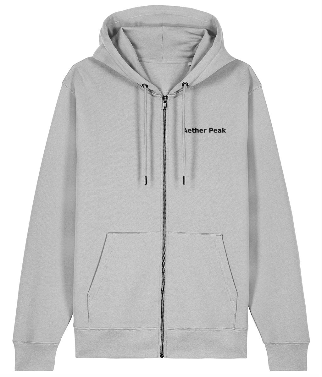 Aether Peak | The Zenith Organic Zipped Hoodie (Heather Grey)