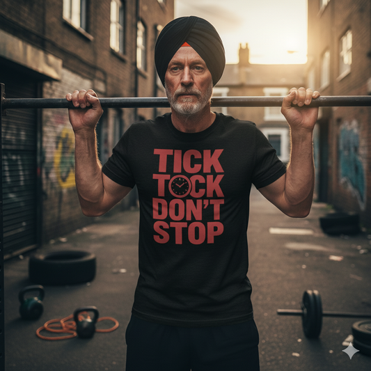 Aether Peak - Tick Tock Don’t Stop - Triblend Tee - Blood Red Text
