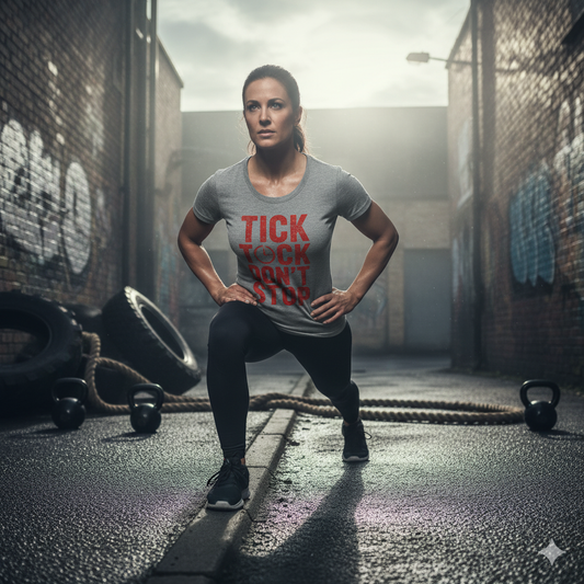 Aether Peak - Tick Tock Don’t Stop - Triblend Tee - Blood Red Text