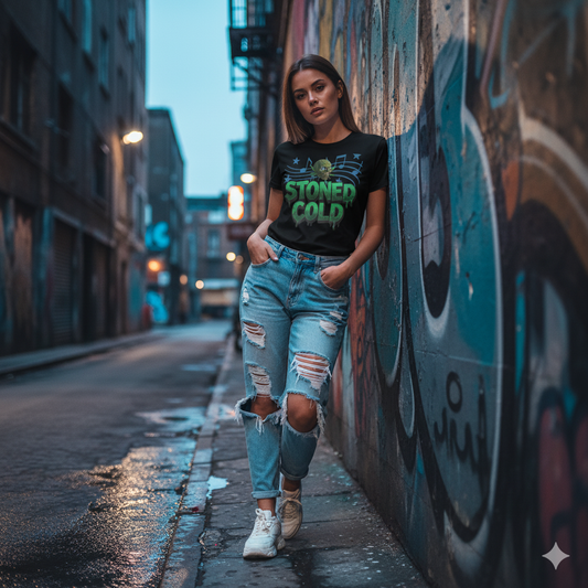 Blunted Beats - Stoned Cold - Black Ash - Cotton T-Shirt
