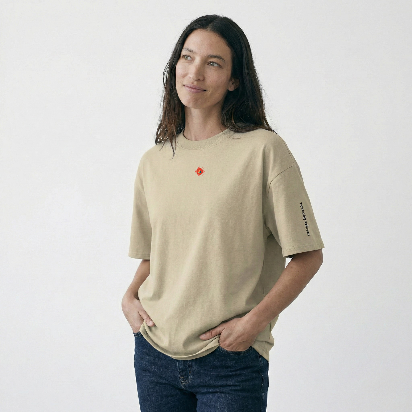 Aether Peak | The Sunburst Organic Cotton Oversized T-Shirt | Desert Dust