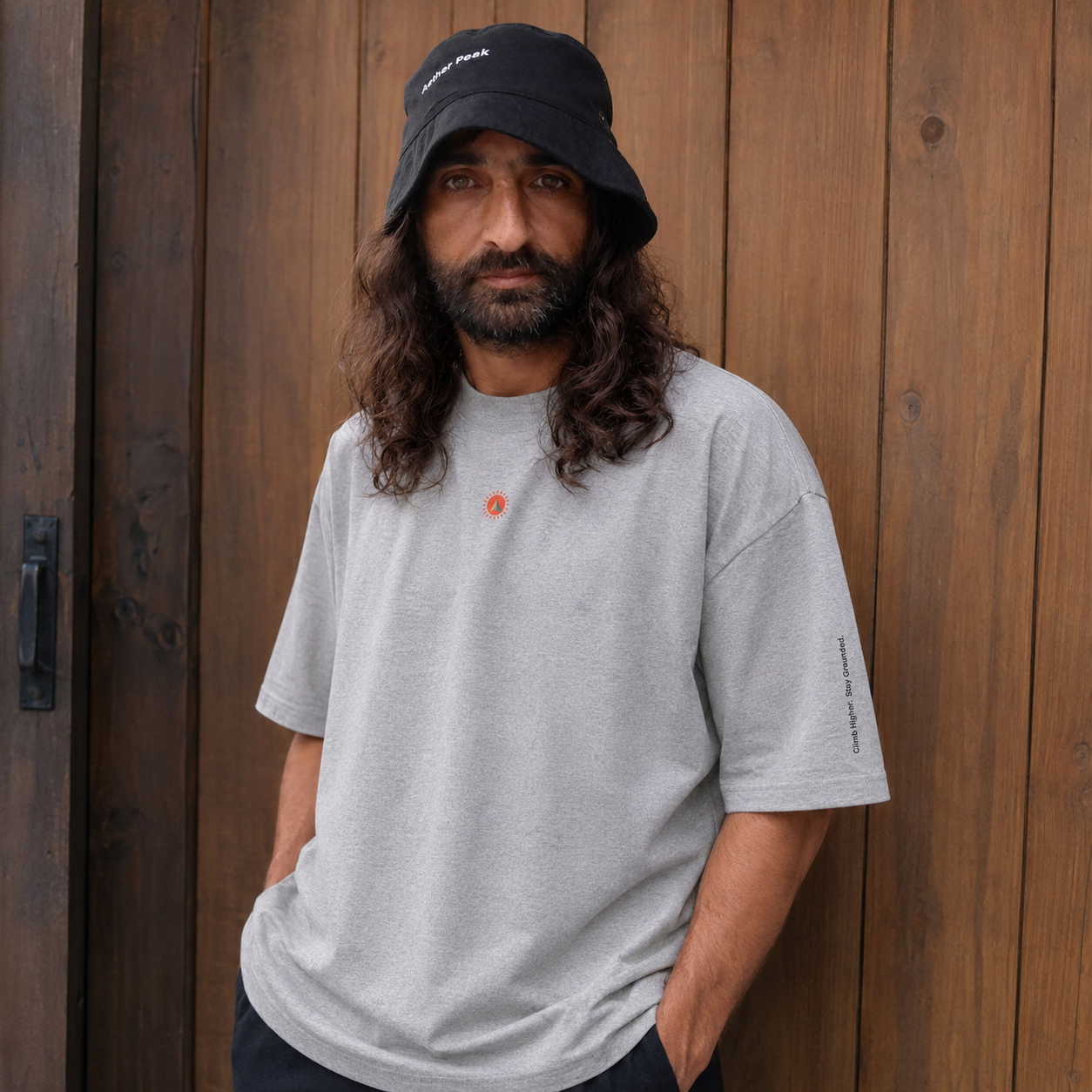Aether Peak | The Sunburst Organic Cotton Oversized T-Shirt | Heather Grey