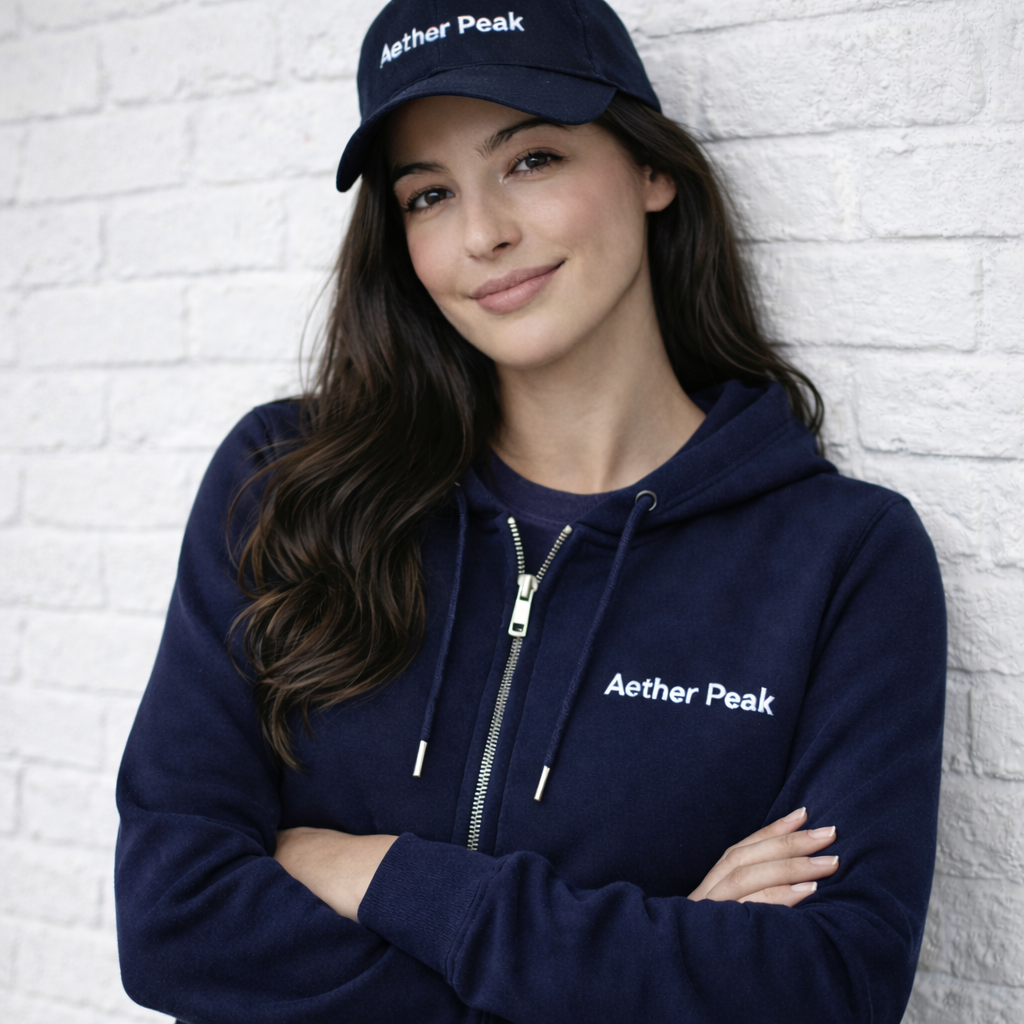 Aether Peak | The Zenith Organic Cotton Cap | French Navy