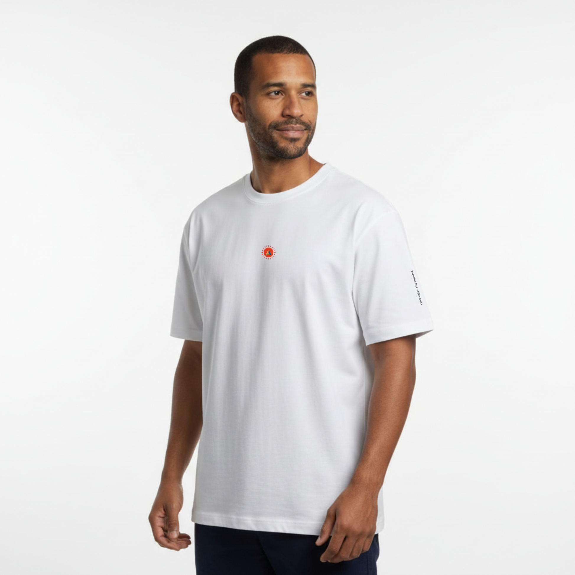 Aether Peak | Sunburst Organic Cotton Oversized T-Shirt | White
