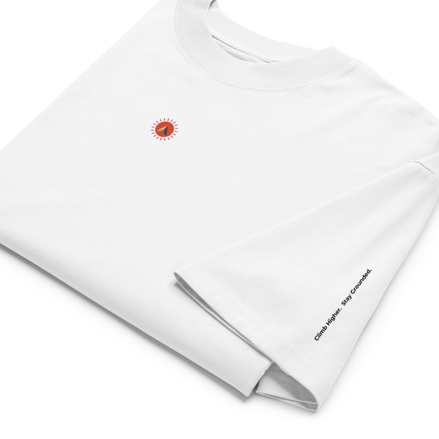 Aether Peak | Sunburst Organic Cotton Oversized T-Shirt | White