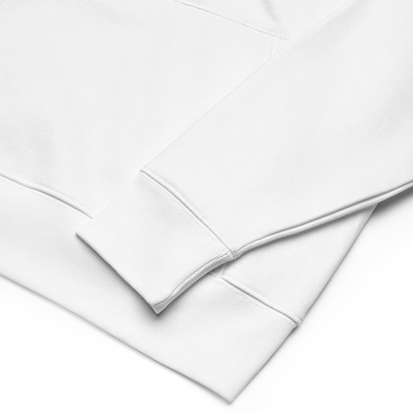 White hoodie close up on a white background