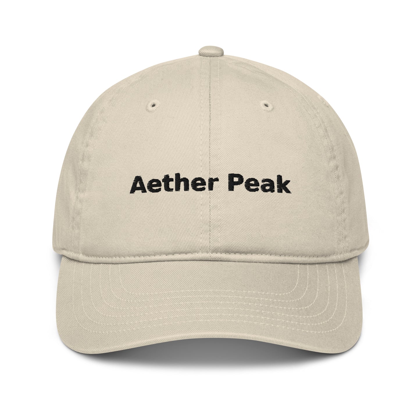 Desert Dust cap with 'Aether Peak' text on a white background