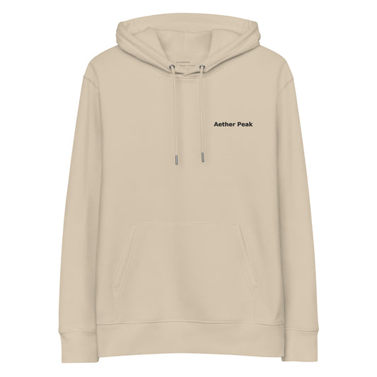 Desert Dust hoodie with 'Aether Peak' logo on a white background